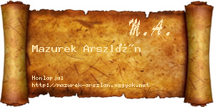 Mazurek Arszlán névjegykártya